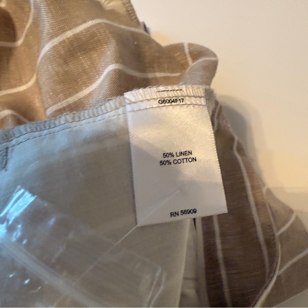 Gibson Latimer Linen Blend Shorts Womens 16 Biege Striped Basic Adjustable Waist - Picture 5 of 8